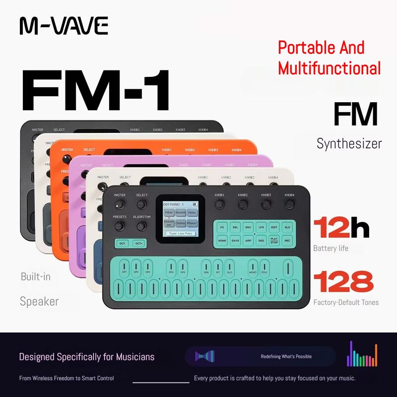 Speakers - Портативный карманный синтезатор M-VAVE FM1, аналоговый