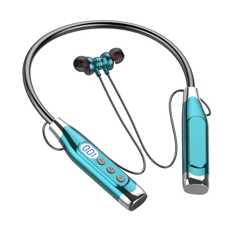 Magnetic Neckband Sports Earphones - Светодиодный дисплей с аккумулятором Type-c, порт