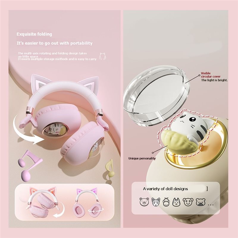Складные беспроводные наушники – обзор и цена Cat Ear Bluetooth Headset Led